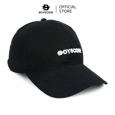 BOYSCODE Topi Baseball Polo Cap Basic Distro Pria Wanita Middle Logo Hitam / Topi Baseball Golf Blac