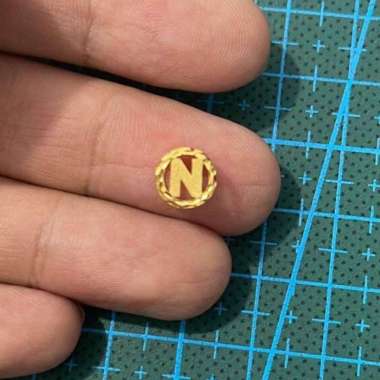 Liontin Pandora Huruf N Bulat Mata Kalung Mata Gelang Asli Kadar 700