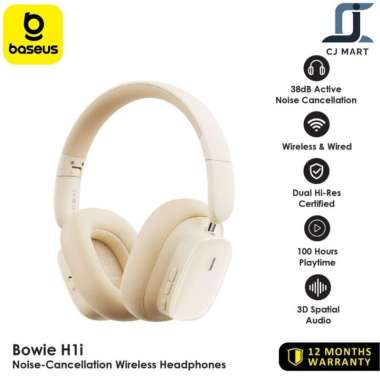 Baseus Bowie H1i Noise-Cancellation Wireless ANC Headphone Stellar White