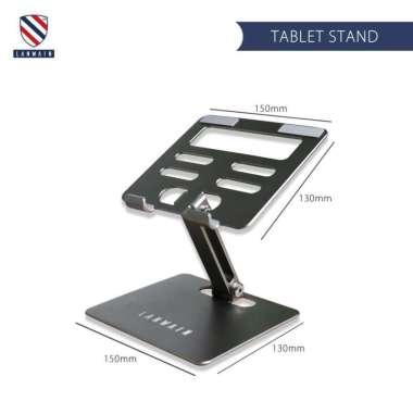 Lanwain Tablet Stand Holder I Desktop POS Meja Kasir Aluminium LWTS003 Dark Grey