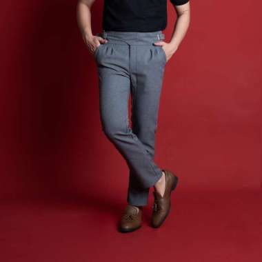Houseofcuff Celana Panjang Formal Gurkha Pants High Waist Abu Tua M