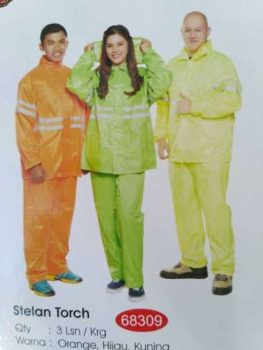Jas hujan Torch Tiger Head 68309 stelan jaket celana Hijau Gojek