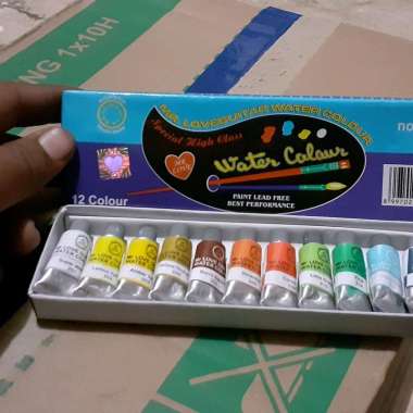 cat air cat melukis anak 12 warna