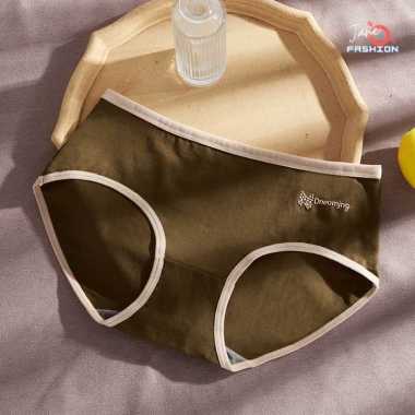 Celana Dalam Wanita Katun Anti Bakteri Breathable Medium Rise JOFCD72 XL Army Green