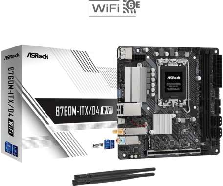 ASROCK B760M-ITX/D4 WiFi (LGA1700. DDR4, Mini-ITX)