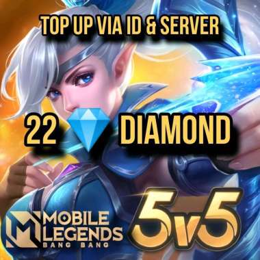 Diamond Mobile Legends 22 Diamonds DM ML MLBB Event Voucher Game Top Up Via ID