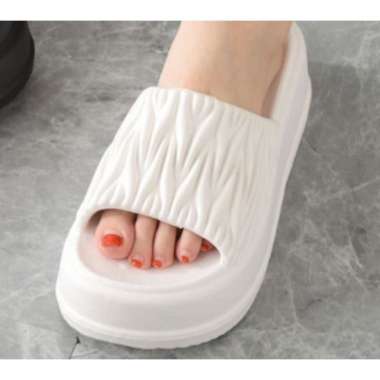 Sandal Selop Wanita Jelly Import Balance Hak Tinggi 6038 40-41 Putih