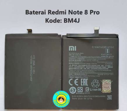 Promo Terbatas !!!!! Baterai Batre Original Redmi Note 8 Pro Bm4J Redmi Note 8Pro Battery Multicolor