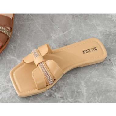 Sandal Teplek Karet Wanita Import Balance 2689-1 38 CoklatMuda