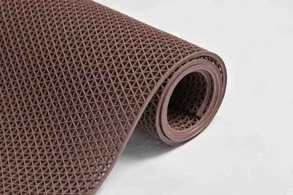 Keset Karpet Karet PVC Anti Slip Meteran - Keset Jaring 50 x 120 Coklat