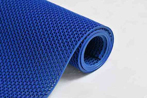Keset Karpet Karet PVC Anti Slip Meteran - Keset Jaring 50 x 120 Biru
