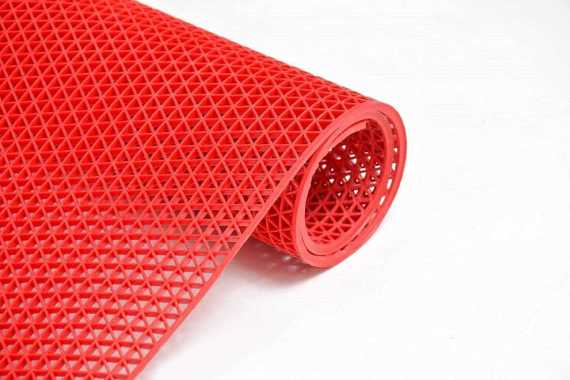 Keset Karpet Karet PVC Anti Slip Meteran - Keset Jaring 50 x 120 Merah