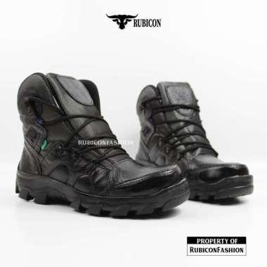 SEPATU SAFETY UJUNG BESI PRIA TACTICAL RUBICON X ZOOM KULIT ASLI PREMIUM QUALITY RUB X ZOOM HITAM 39