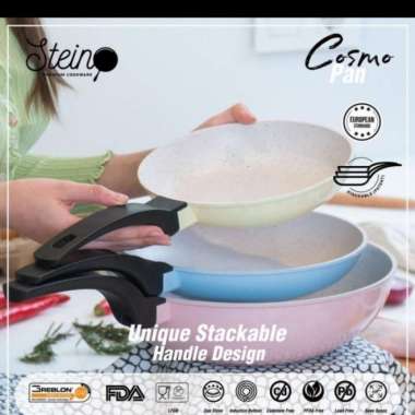 STEIN STEINCOOKWARE COSMO PAN STACKABLE /Floating Pan set of 3pcs Multicolor