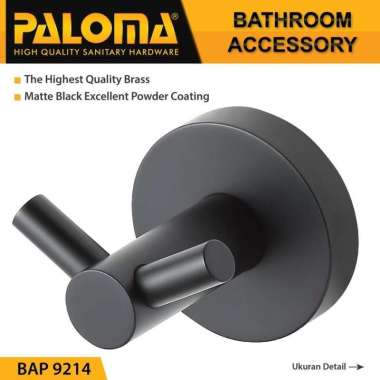 KAPSTOK PALOMA BAP 9214 GANTUNGAN HANDUK HANGER BAJU 2-KAIT HITAM