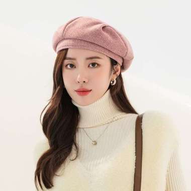 TOPI BERETS CLASIC WANITA IMPORT Pink