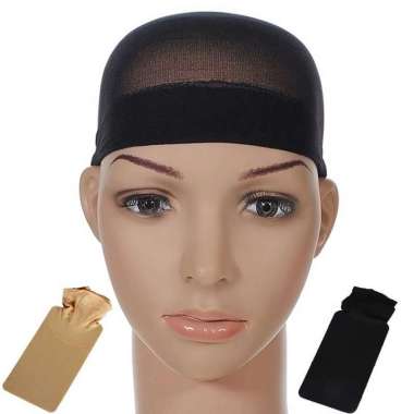 SUPERVICE WIGC wig cap hairnet wig net hair net wigcap jaring kepala rambut wig HITAM STOCKING