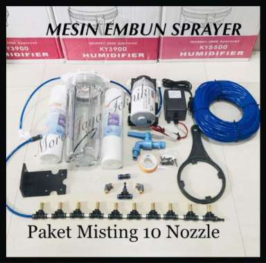 MESIN EMBUN WALET 10 NOZZLE SPRAYER MISTING PENGKABUTAN HIDROPONIK