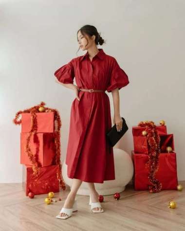 FBT Dress Wanita Korean Style ANGEL DRESS SHAKILA Gaun Pesta Mewah Elegan Baju Untuk Acara Kondangan