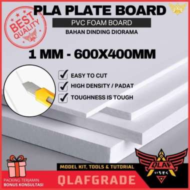 Pla Plate Board 1mm LARGE PVC FOAM 60x40 diorama dinding maket model