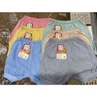 (6pcs) USAGI premium celana petak segiempat anak bayi polos Free size Random
