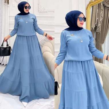 FBT Gamis Bahan Cringkel Viral NABILA DRESS CRINKLE AIRFLOW Dress Wanita Terbaru 2023 Baju Muslim Wa