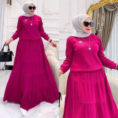 FBT Gamis Bahan Cringkel Viral NABILA DRESS CRINKLE AIRFLOW Dress Wanita Terbaru 2023 Baju Muslim Wa