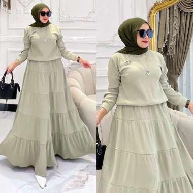 FBT Gamis Bahan Cringkel Viral NABILA DRESS CRINKLE AIRFLOW Dress Wanita Terbaru 2023 Baju Muslim Wa