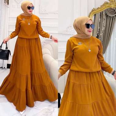 FBT Gamis Bahan Cringkel Viral NABILA DRESS CRINKLE AIRFLOW Dress Wanita Terbaru 2023 Baju Muslim Wa