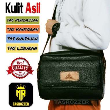 Mivaso Tas kitab kulit asli garut muat kitab besar Hitam tutup