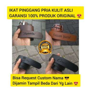 Mivaso IKAT PINGGANG KULIT CUSTOM NAMA, SABUK PRIA KULIT ASLI, IKAT PINGGANG PRIA KULIT, SABUK KULIT