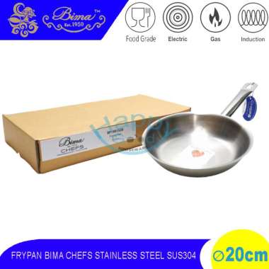 BIMA CHEFS 20-24CM FRYPAN | PANCI PENGGORENGAN STAINLESS STEEL SUS 304 20CM