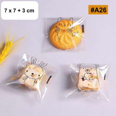aiGooTan - (ISI 10) PLASTIK ROTI COOKIES - Kantong Kemasan Perekat Roti Tawar Sobek Manis Sisir OPP 