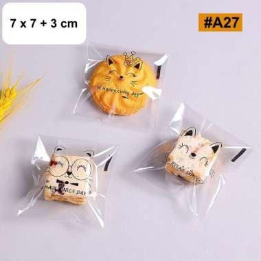 aiGooTan - (ISI 10) PLASTIK ROTI COOKIES - Kantong Kemasan Perekat Roti Tawar Sobek Manis Sisir OPP 
