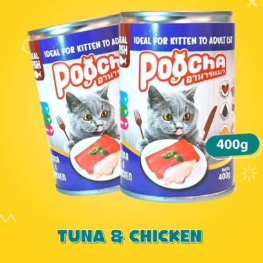 POOCHA Kaleng 400 Gram Makanan Basah Kucing Wet Food Cat Food Basah 490 - PCHA TunaChick