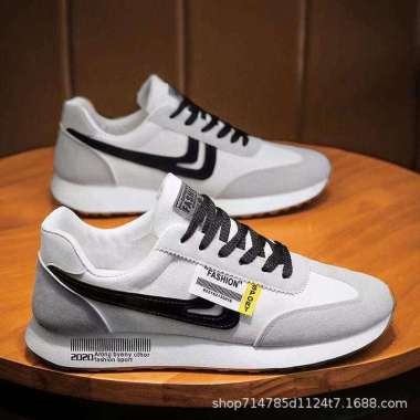 MIVASO Sepatu Sneakers Sport Pria ELVE Fashion Man IMPORT 43 GREY