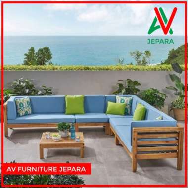 SOFA TAMU MINIMALIS MODERN - SOFA OUTDOOR JATI - SET KURSI TAMU JATI