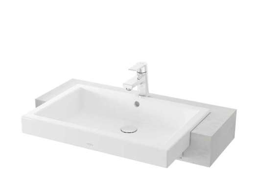Wastafel TOTO LW 646 J White KOMPLIT SET KRAN PANAS DINGIN
