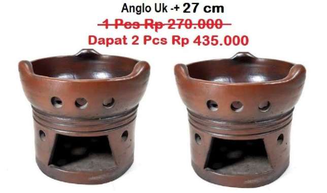 Anglo |Tungku Tanah Liat Ukuran Besar 27cm Beli 2 Hemat|Anglo