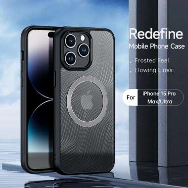 CASING IPHONE 15 PRO MAX CASE IPHONE 15 PRO MAX MAGSAFE TEXTURE CLEAR IPHONE 15 PRO MAX BLACK