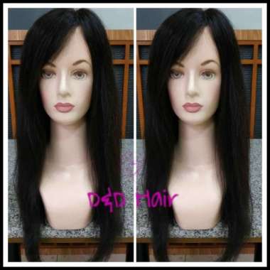 Wig rambut asli - Wig Wanita - D&amp;D 50cm - Black - Human Hair 100%