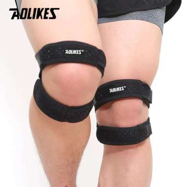 7928 AOLIKES KNEE DOUBLE SUPPORT KNEE PAD DEKER PELINDUNG LUTUT KAKI Hitam