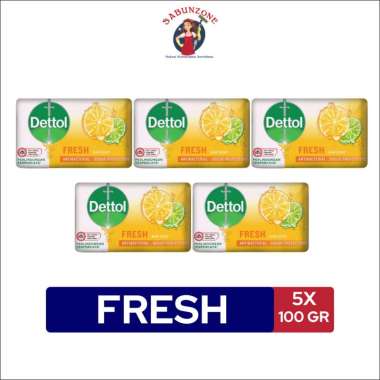 Promo Harga Dettol Bar Soap Fresh per 5 pcs 100 gr - Blibli