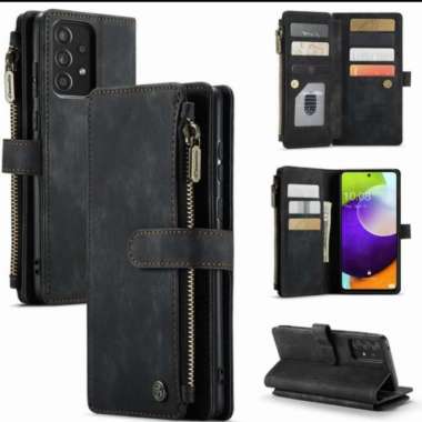Case Samsung Galaxy A53 5G Flip case slot kartu casing Dompet Caseme Hitam