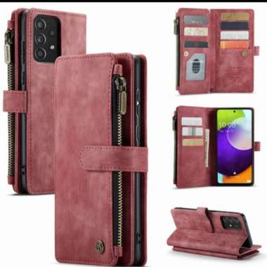 Case Samsung Galaxy A53 5G Flip case slot kartu casing Dompet Caseme Merah