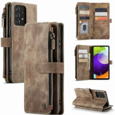 Case Samsung Galaxy A33 5G Flip case Caseme slot kartu casing Dompet Cokelat
