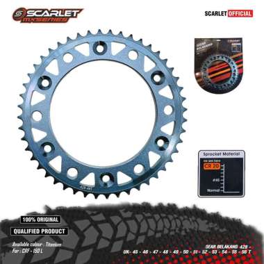 Scarlet Racing - Gear Gir set Depan Belakang Titanium 428 HE CRF 150 BELAKANG 53T DEPAN 15T