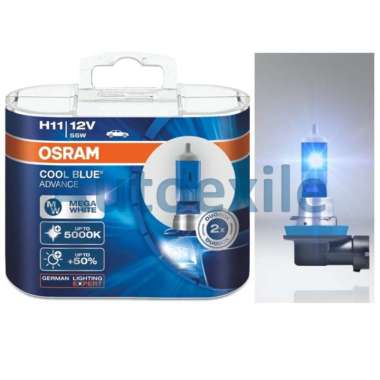 Osram Cool Blue Advance H11 55W 5000K Mega White CBA Lampu Mobil Putih - Toyota Rav4 Rush Avanza For