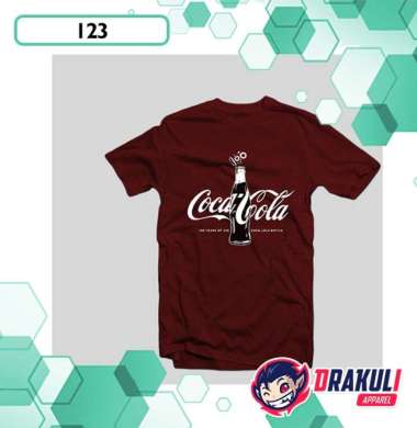 T Shirt 123 Coca Cola Bottle Maroon XXL