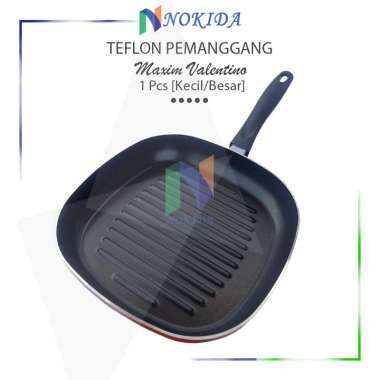 Nokida Square Grill Maxim Valentino / Wajan Penggorengan Anti Lengket / Teflon Pemanggang Square Gri